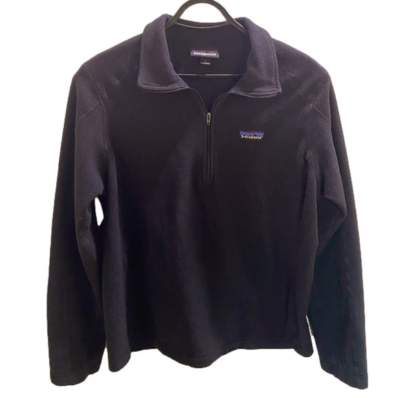 Patagonia Sweaters - Patagonia Sweater Women’s Large Black Half Zip Synchilla Fleece Pullover